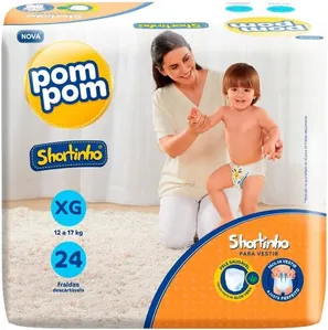 Fralda Pom Pom Shortinho Jumbo XG 24 Unidades