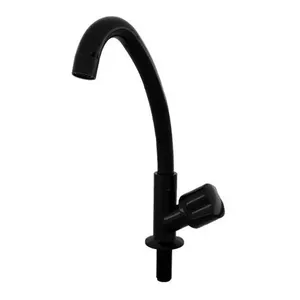 Torneira para Cozinha de Mesa Slim Tulipa Bica Móvel Alta em Plástico Abs Pintado Preto Socel Torneira para Cozinha de Mesa Slim Tulipa Bica Móvel Alta em Plástico Abs Preto Socel