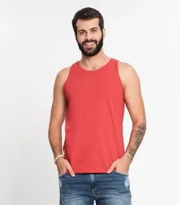 Regata Meia Malha Básica Masculina Kohmar Laranja P