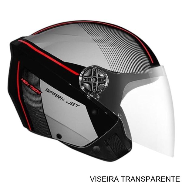 Capacete EBF Spark Jet Volt Preto E Vermelho 60 (MP)