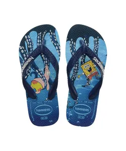 chinelo infantil havaianas top bob esponja azul 31-32
