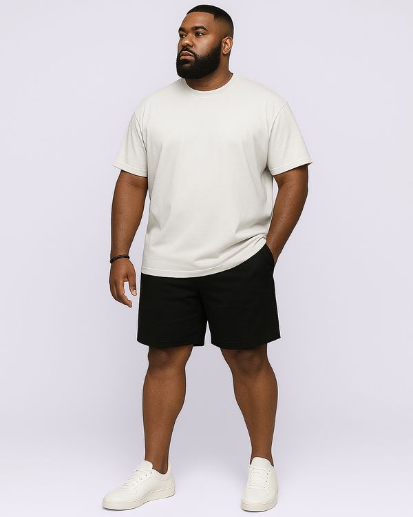 Bermuda Plus Size Masculina Reta Preta G1