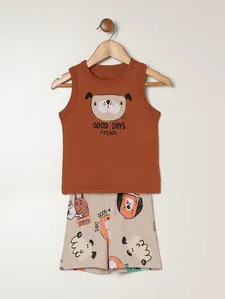 Conjunto Curto Infantil Para Bebê - MARROM G