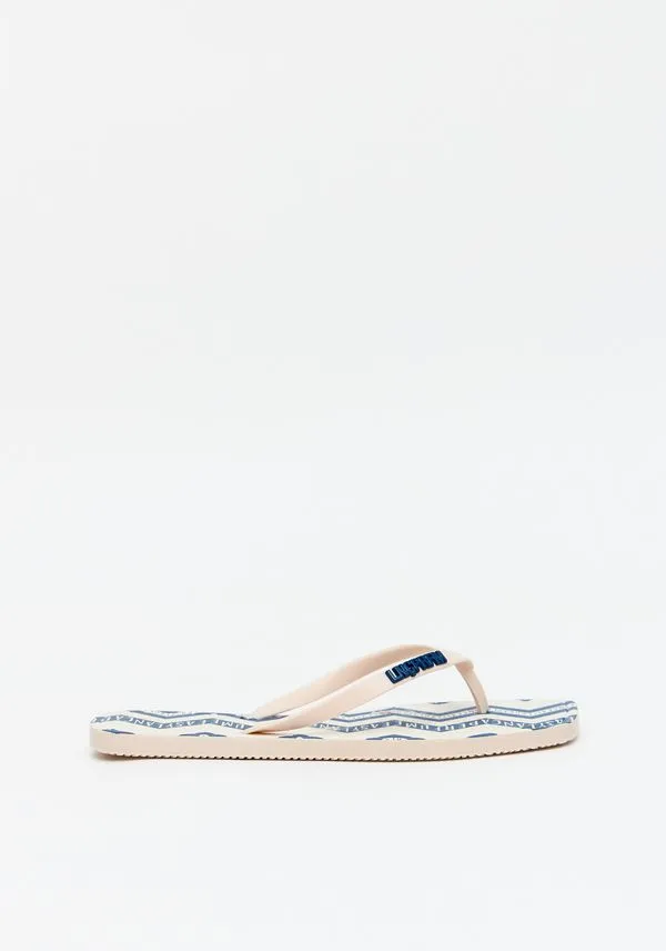 Chinelo Com Estampa Frente Quadrada Bege 35
