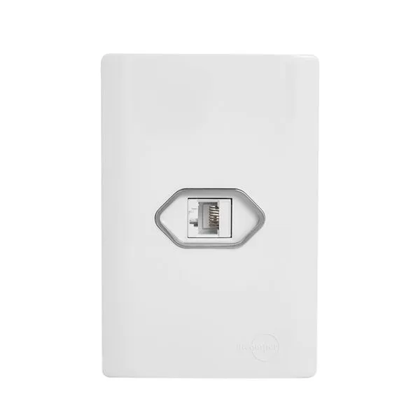 Tomada RJ45 com Placa 4x2 Branca da Linha Novara - 1100/41 - DICOMPEL
