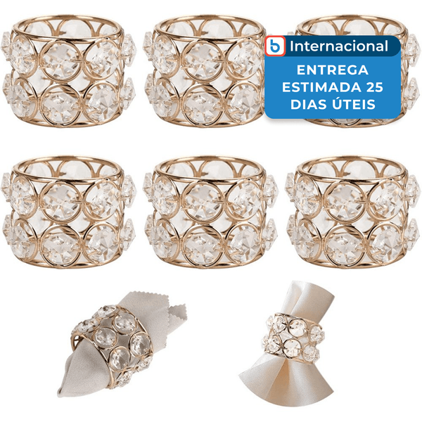 Porta-Guardanapo 6 Unidades Ownmy para Guardanapo Dourado A-MBI
