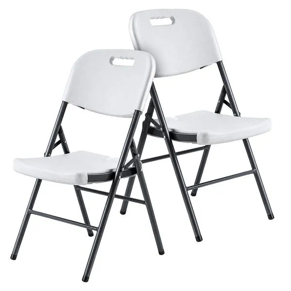 Kit 02 Cadeiras Dobráveis Camping com Estrutura em Aço Loomber Branco