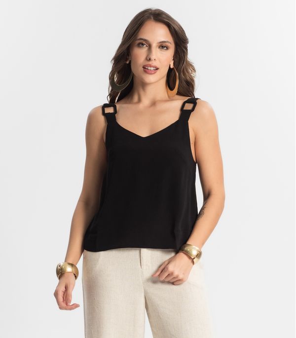 Regata Feminina Com Detalhes Endless Preto P