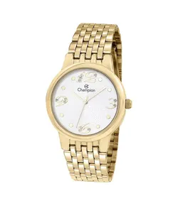 kit relógio analógico Champion CN24155W com brincos e colar DOURADO Único