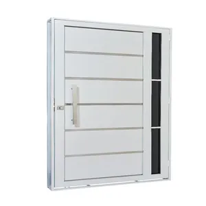 Porta Aço Lambri Com Vidro Lateral Esquerda 100X215X12 Qualitysol Branco Ramassol