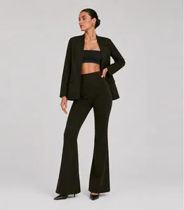 Conjunto Feminino Blazer E Calça Flare Atendencia Verde G