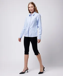 calça capri feminina jeans com fendas mindset preta 44