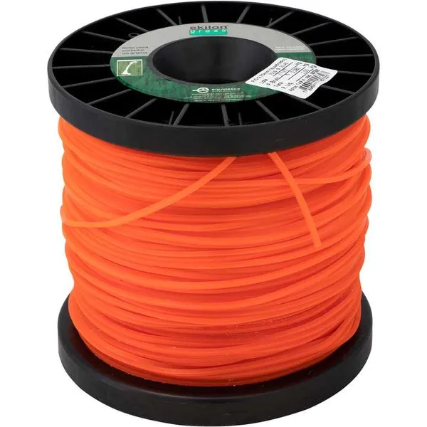 Fio de nylon 2,7 mm x 146 m laranja perfil quadrado 7200 EKILON GRASS