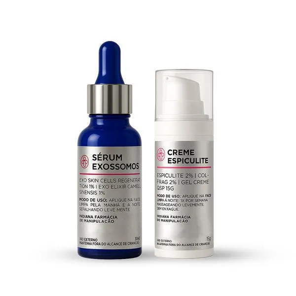 Kit Coreano Indiana Sérum Exossomos 30ml + Creme Espiculite 15g