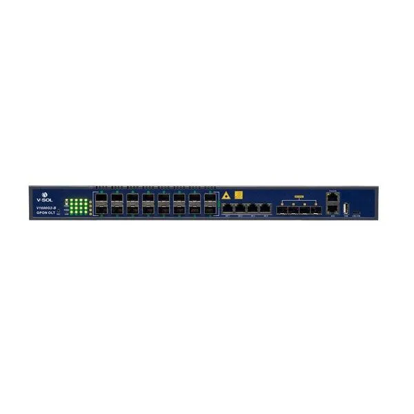 OLT GPON 16 Portas V1600G2-B para Provedores de Internet com Alcance Ate 20km e Recursos Camada 3 OLT GPON 16 Portas V1600G2-B para Redes FTTH com Gerenciamento SNMP Telnet CLI WEB e SSH