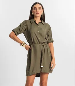 Vestido Feminino Chemise de Viscose Endless Verde GG