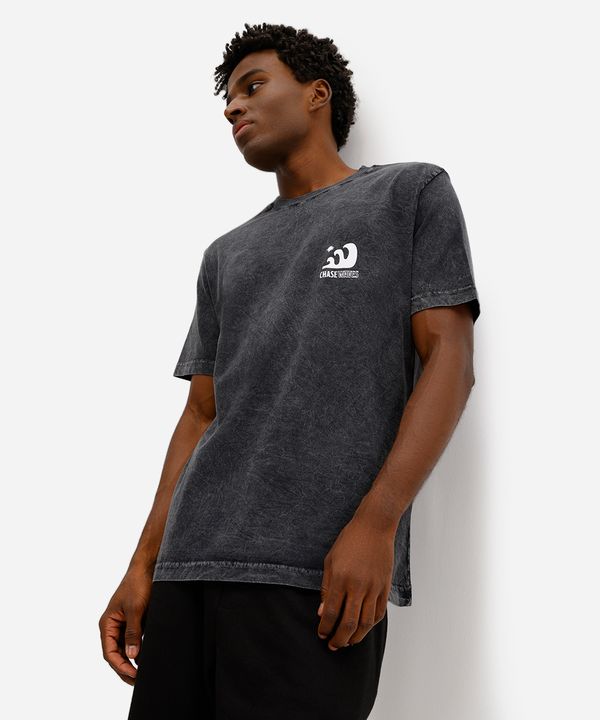 camiseta masculina de algodão estampada preta G