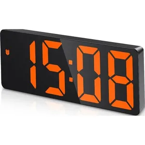 Despertador Digital Amir com LED Preto/Laranja A-MBI