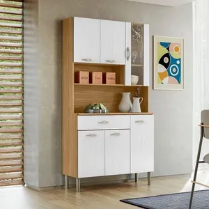Armário de Cozinha Golden 6 Portas 1 Gaveta MDF 90,9CM Freijo Supremo Elegante Funcional Moderno