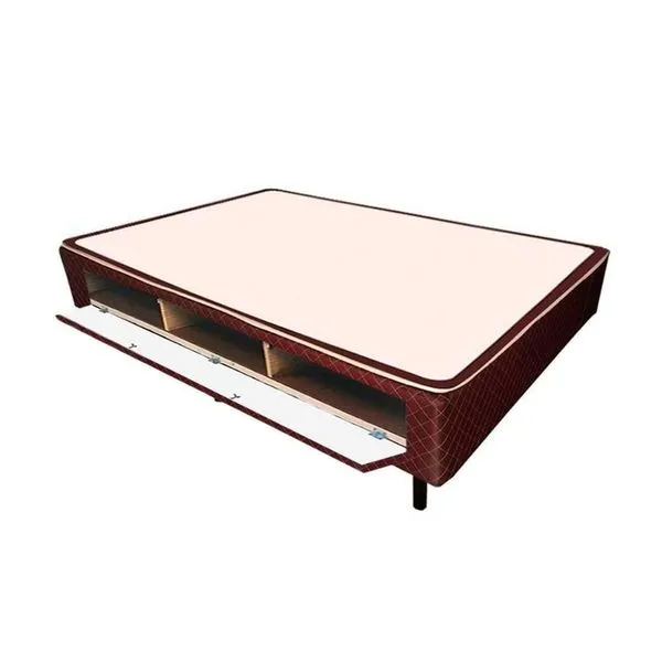 Cama Box Closet Viúva Poli Tecido Brown (128x188x27) - Castor