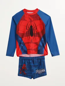 Sunga Camiseta Spiderman Infantil Para Menino- AZUL 10