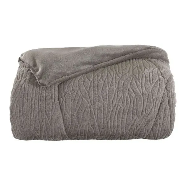 Edredom Queen Plush Peles Taupe 235x260cm - ED0510762