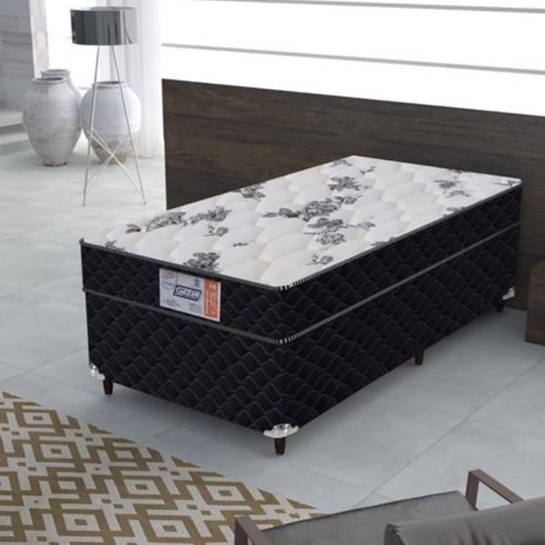 Conjugado Box Solteiro GAZIN 88x188x53 | Preto/Branco