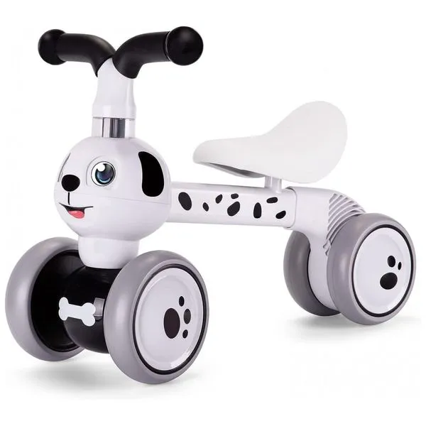 Bicicleta sem Pedal Infantil Dálmata com 4 Rodas para Crianças de 1 a 4 Anos, YGJT, Branco 110v