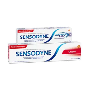 Kit Sensodyne Creme Dental Original para Dentes Sensíveis 90g + Creme Dental Rápido Alívio Original para Dentes Sensíveis 50g
