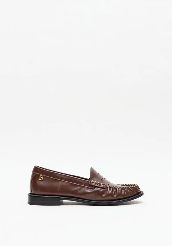 Mocassim Couro Com Enfeite LP Marrom 38