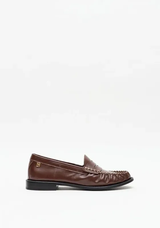 Mocassim Couro Com Enfeite LP Marrom 38