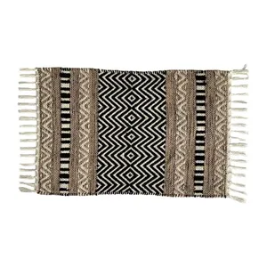 Tapete Sala Ambiente 100% Algodão Marrom 100x140cm LM3127AMB - honeyhome