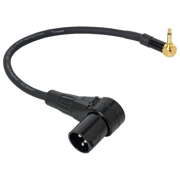 Cabo Adaptador XLR Macho 90º graus para P2 Macho 90º graus Mono 10 metros