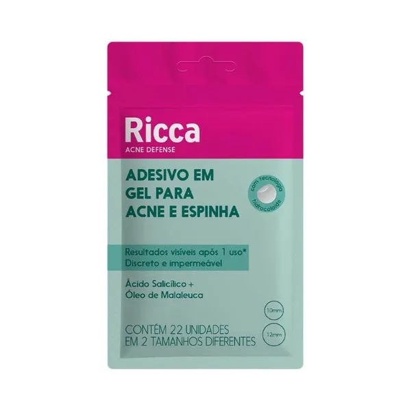 Adesivo em Gel Ricca para Acne e Espinha Adesivo Ricca Em Gel P/Acnes E Espinhas