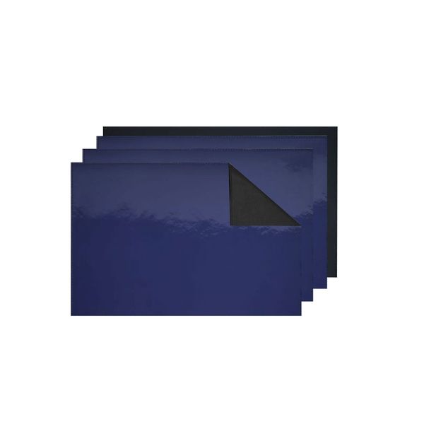 Jogo Americano Azul Marinho Verniz Dupla Face Preto 6un