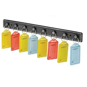 Suporte para Chaves com 8 Chaveiros Sortidos Coloridos com Etiqueta para Identificação Waleu Suporte para Chaves com 8 Chaveiros Sortidos e Etiqueta Waleu