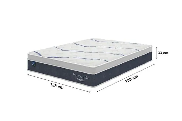 Colchão de Casal Plumastar Azul Molas Ensacadas - Plumatex