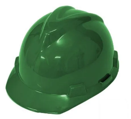 Capacete Aba Frontal Polietileno com Suspensão e Jugular de Tecido - MSA Capacete Aba Frontal Polietileno Verde com Suspensão Tecido e Jugular - MSA