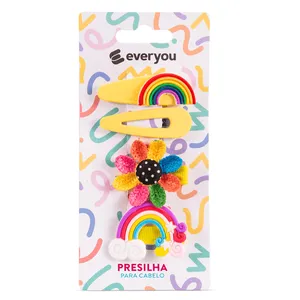 Prendedores de Cabelo Infantil Ever You Amarelo 4 Unidades