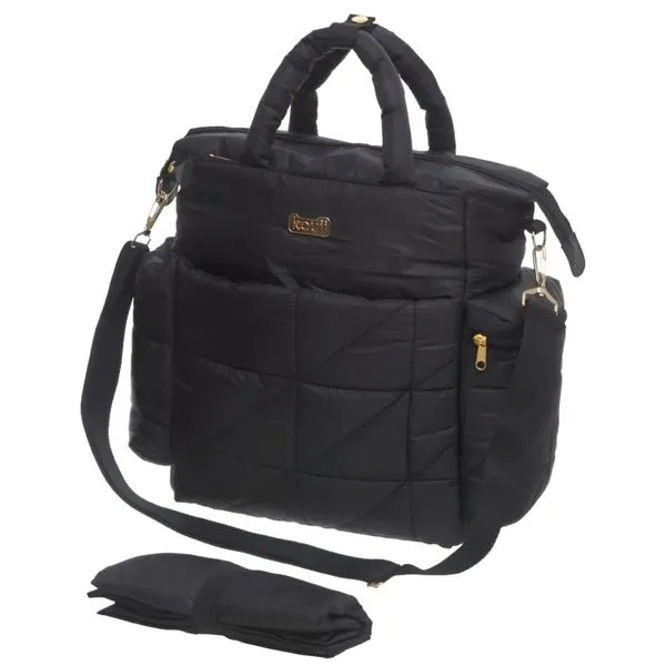 Bolsa De Maternidade Kouii Pacific Aconchego Preto, Mochila Original Com Trocador e Bolso Térmico