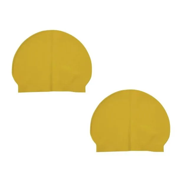Kit 2 Touca de Natação Látex Impermeável Amarelo Tamanho Único Unissex Mor Kit 2 Touca de Natação Látex Impermeável Amarelo Unissex Mor