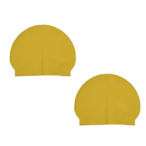 Kit 2 Touca de Natação Látex Impermeável Amarelo Tamanho Único Unissex Mor Kit 2 Touca de Natação Látex Impermeável Amarelo Unissex Mor