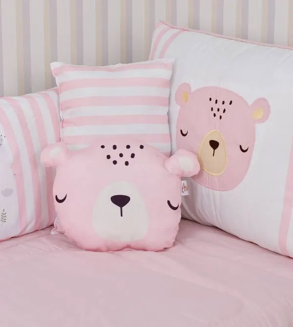 Kit Berço Ursa Rosa com 8 peças Rosa