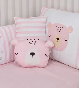 Kit Berço Ursa Rosa com 8 peças Rosa