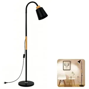Luminária de Chão LPF002 Abajur Articulado Extensível Leitura Bivolt Preto Leva Pra Malhar Luminária de Chão LPF002 Articulada Flexível Bivolt Preto Leva Pra Malhar