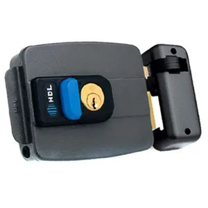 Fechadura Elétrica Dupla com Botão Abertura para Dentro C90 12V HDL Fechadura Elétrica Dupla com Botão Abertura para Dentro C90 12V Cinza