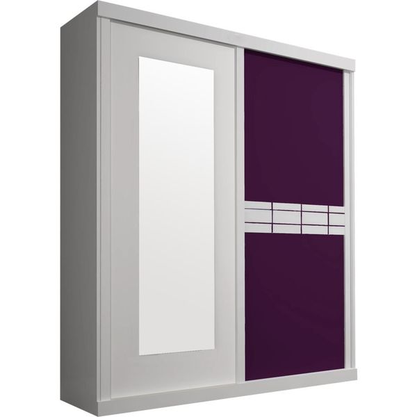Guarda-roupa 2 Portas com 6 Pés - Bom Pastor Palace Niterói Branco / Uva / Lilás