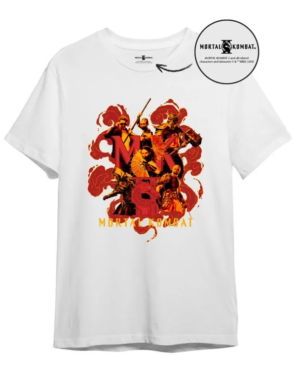Camiseta Branca Mortal Kombat - Torneio 14 / Branco