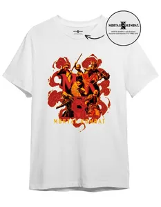 Camiseta Branca Mortal Kombat - Torneio 12 / Branco