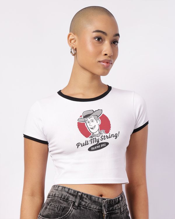 Camiseta Feminina Croppped Disney Toy Story Woody Branca M